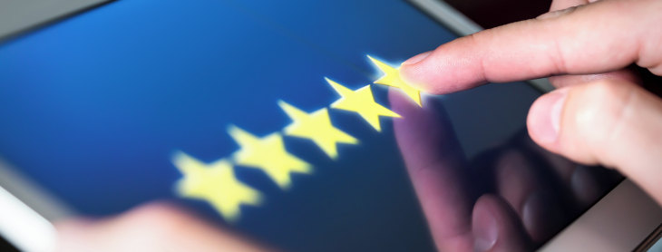 5 star review on tablet | CNA Insurance