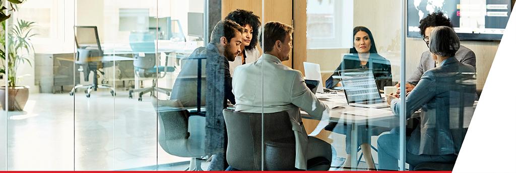 Colleagues working together in a meeting